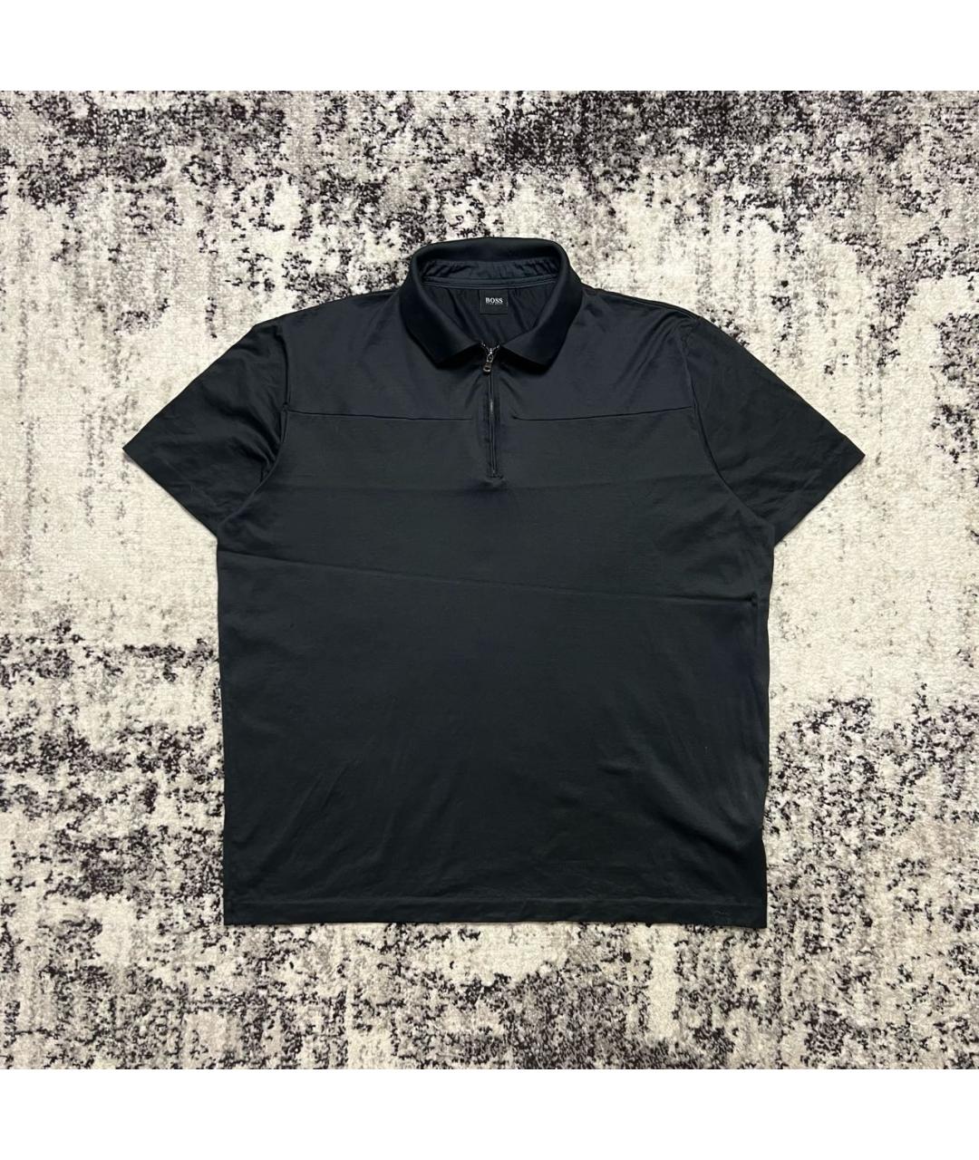 HUGO BOSS Антрацитовое хлопковое поло с коротким рукавом, фото 9