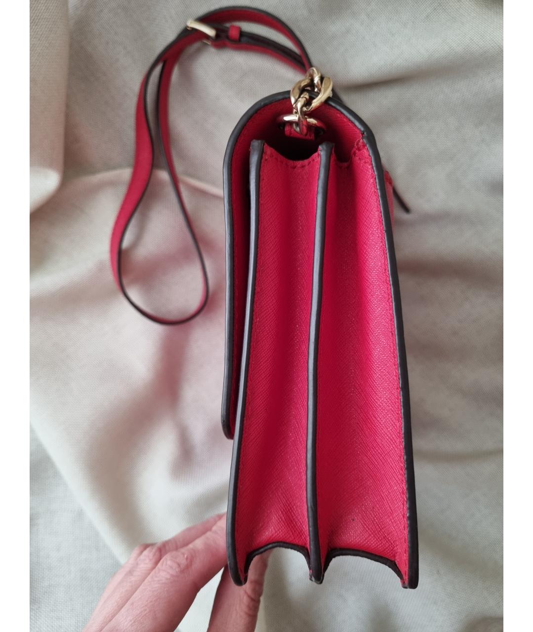 MICHAEL KORS Красная кожаная сумка через плечо, фото 4