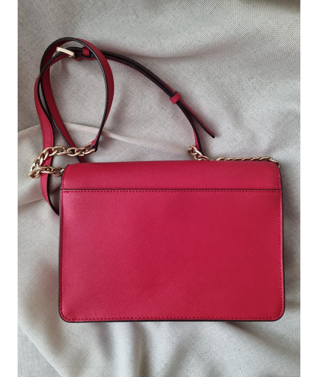 MICHAEL KORS Красная кожаная сумка через плечо, фото 2