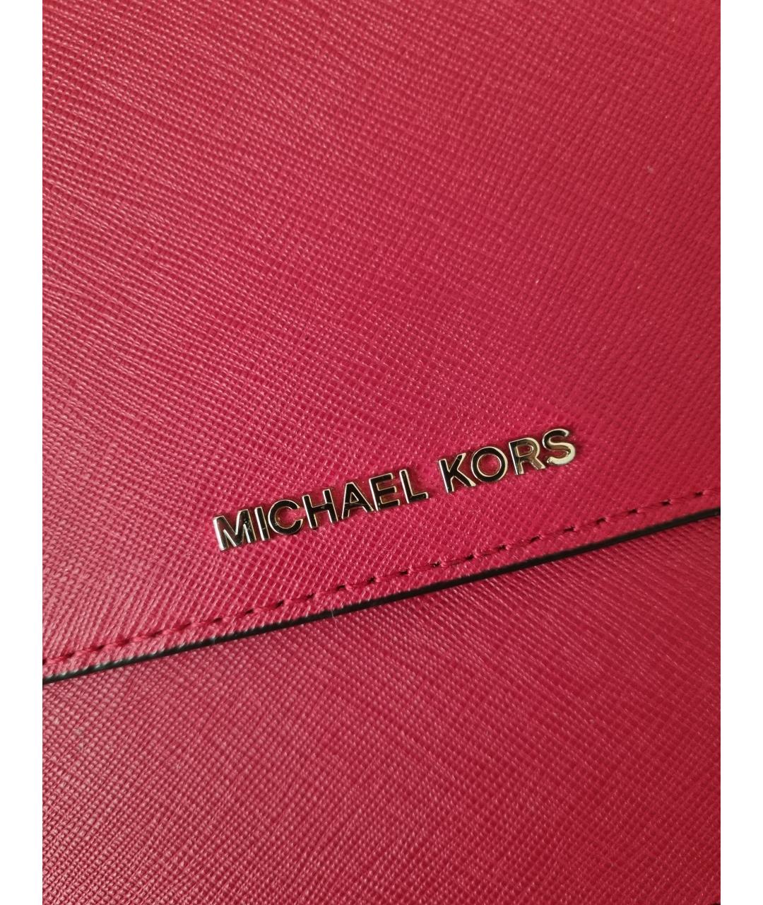 MICHAEL KORS Красная кожаная сумка через плечо, фото 5