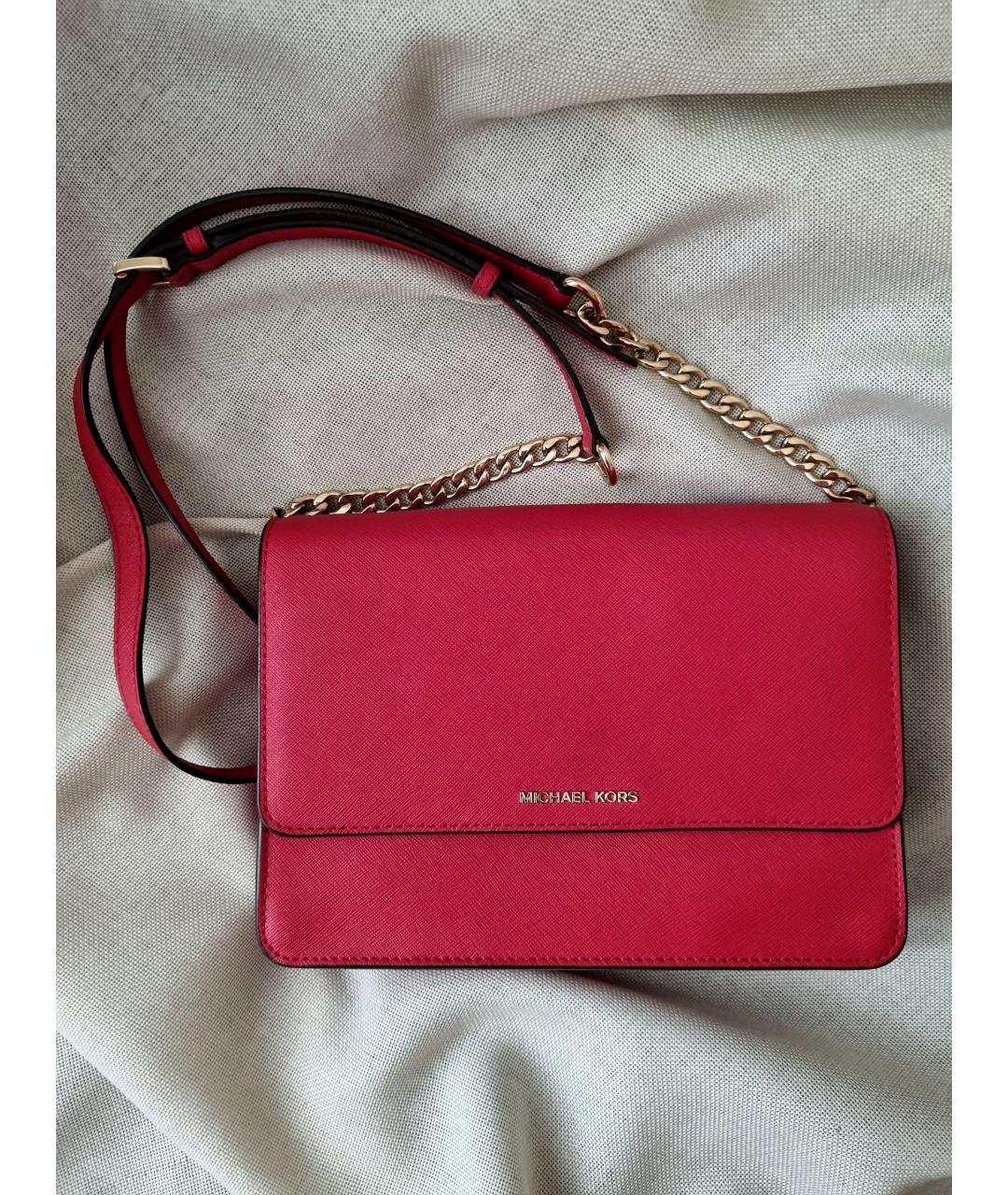 MICHAEL KORS Красная кожаная сумка через плечо, фото 6