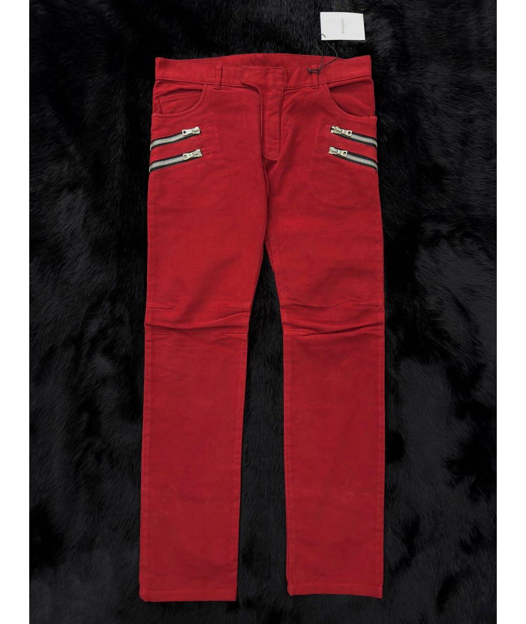 BALMAIN Красные прямые джинсы, фото 7