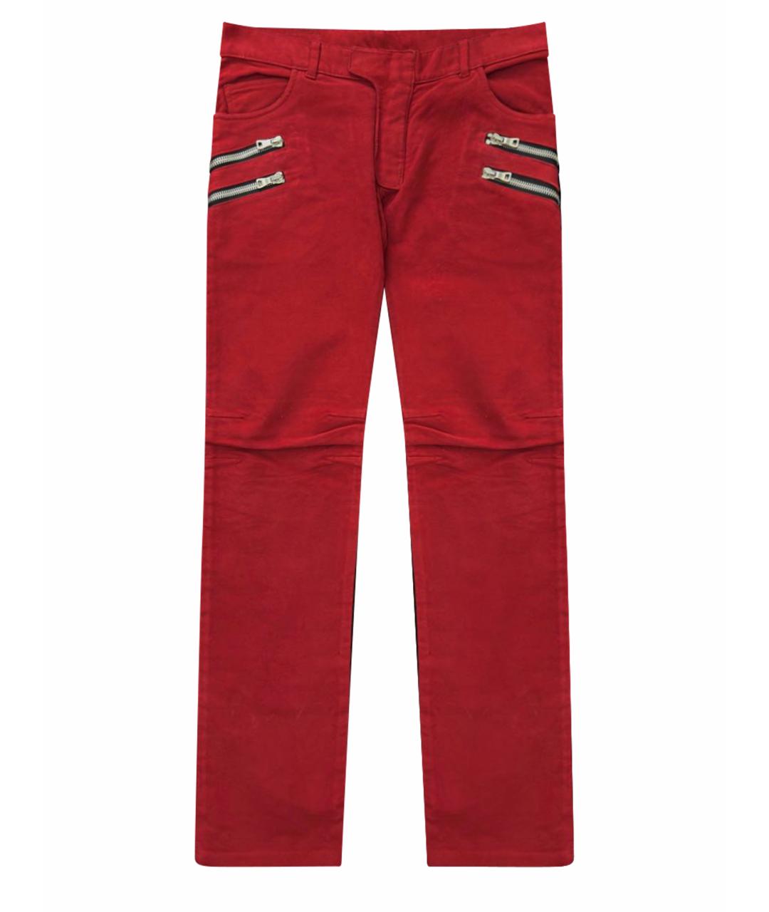 BALMAIN Красные прямые джинсы, фото 1