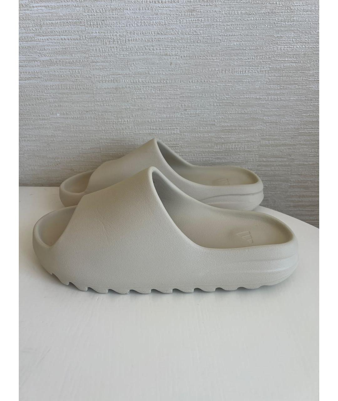 ADIDAS YEEZY Бежевые резиновые шлепанцы, фото 6