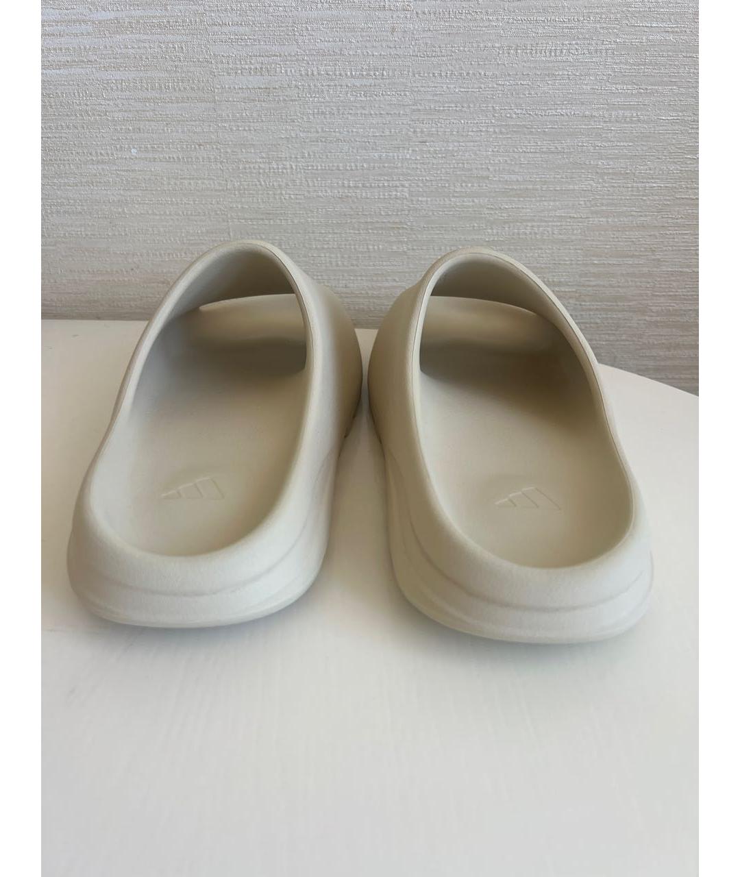 ADIDAS YEEZY Бежевые резиновые шлепанцы, фото 4