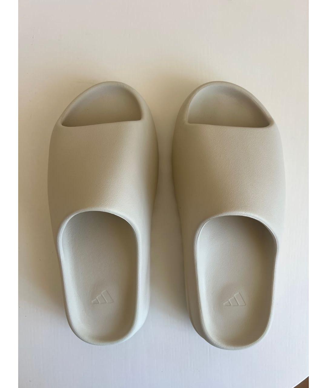 ADIDAS YEEZY Бежевые резиновые шлепанцы, фото 3