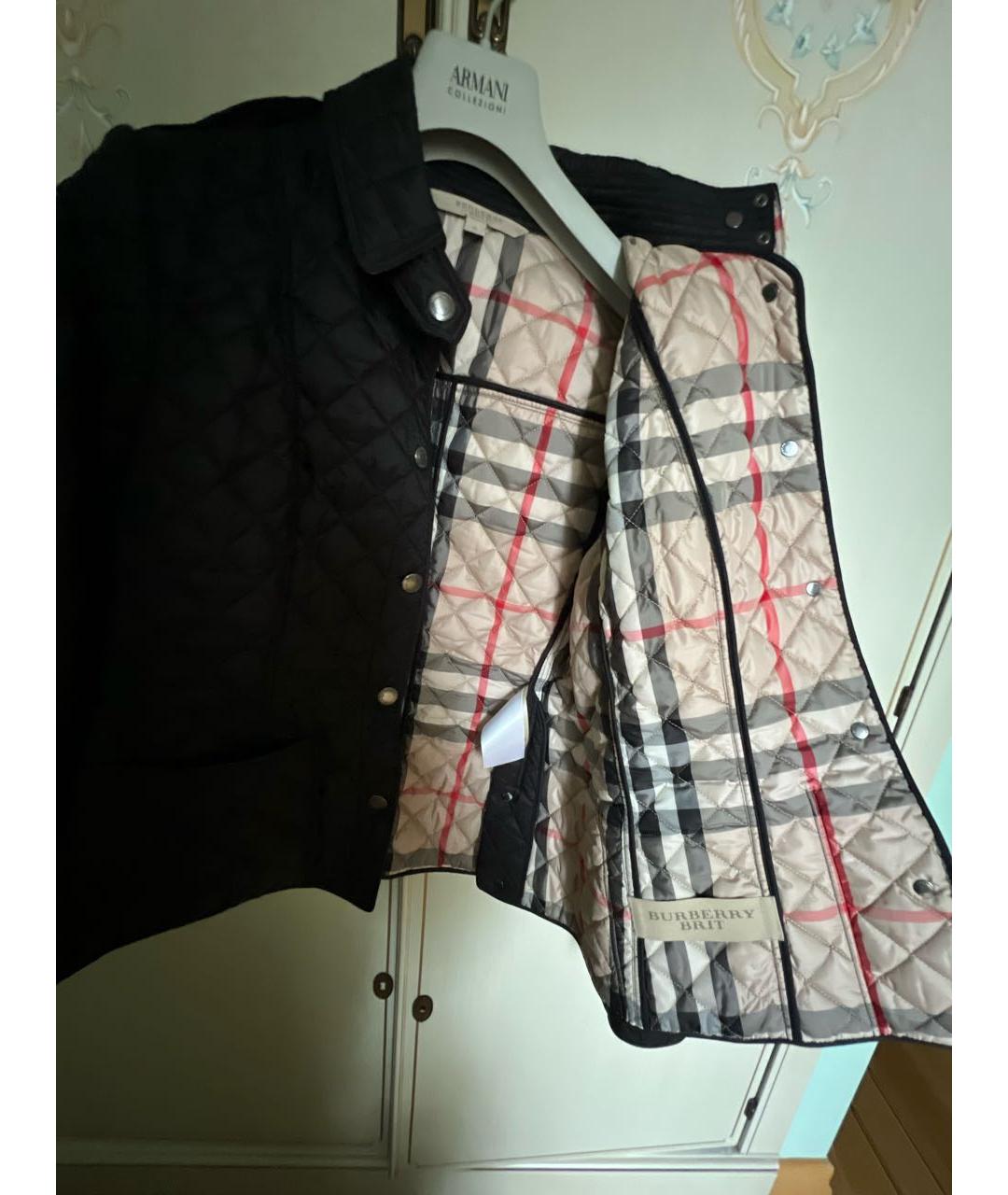 BURBERRY Черная полиэстеровая куртка, фото 3