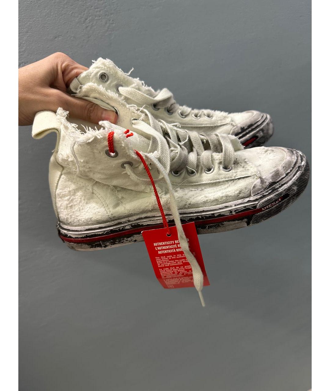 DIESEL Белые текстильные кеды, фото 7