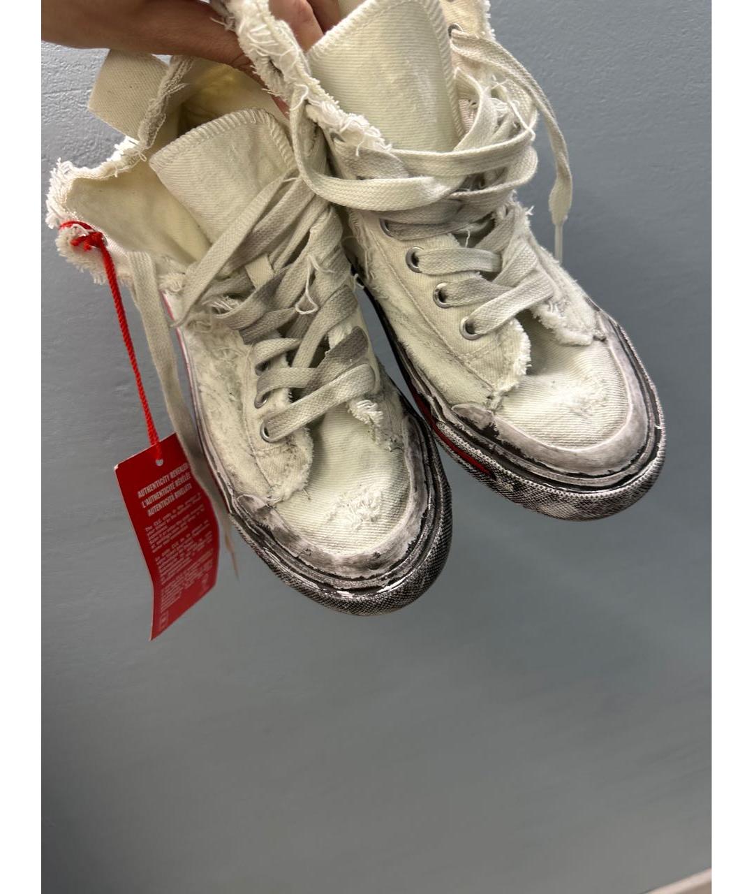 DIESEL Белые текстильные кеды, фото 2