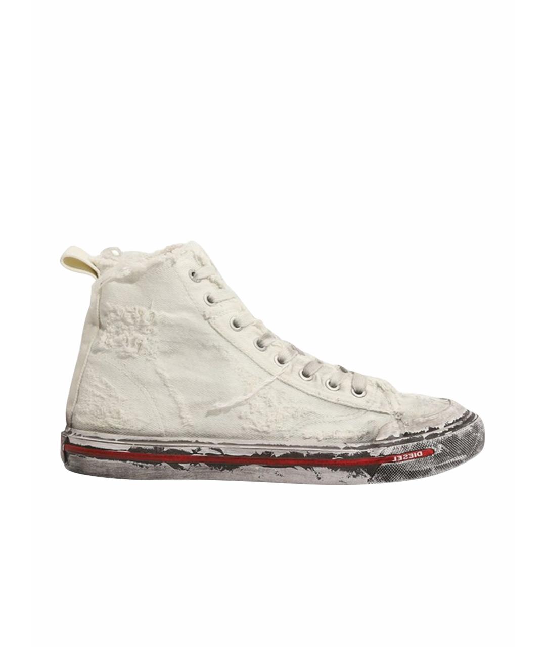 DIESEL Белые текстильные кеды, фото 1