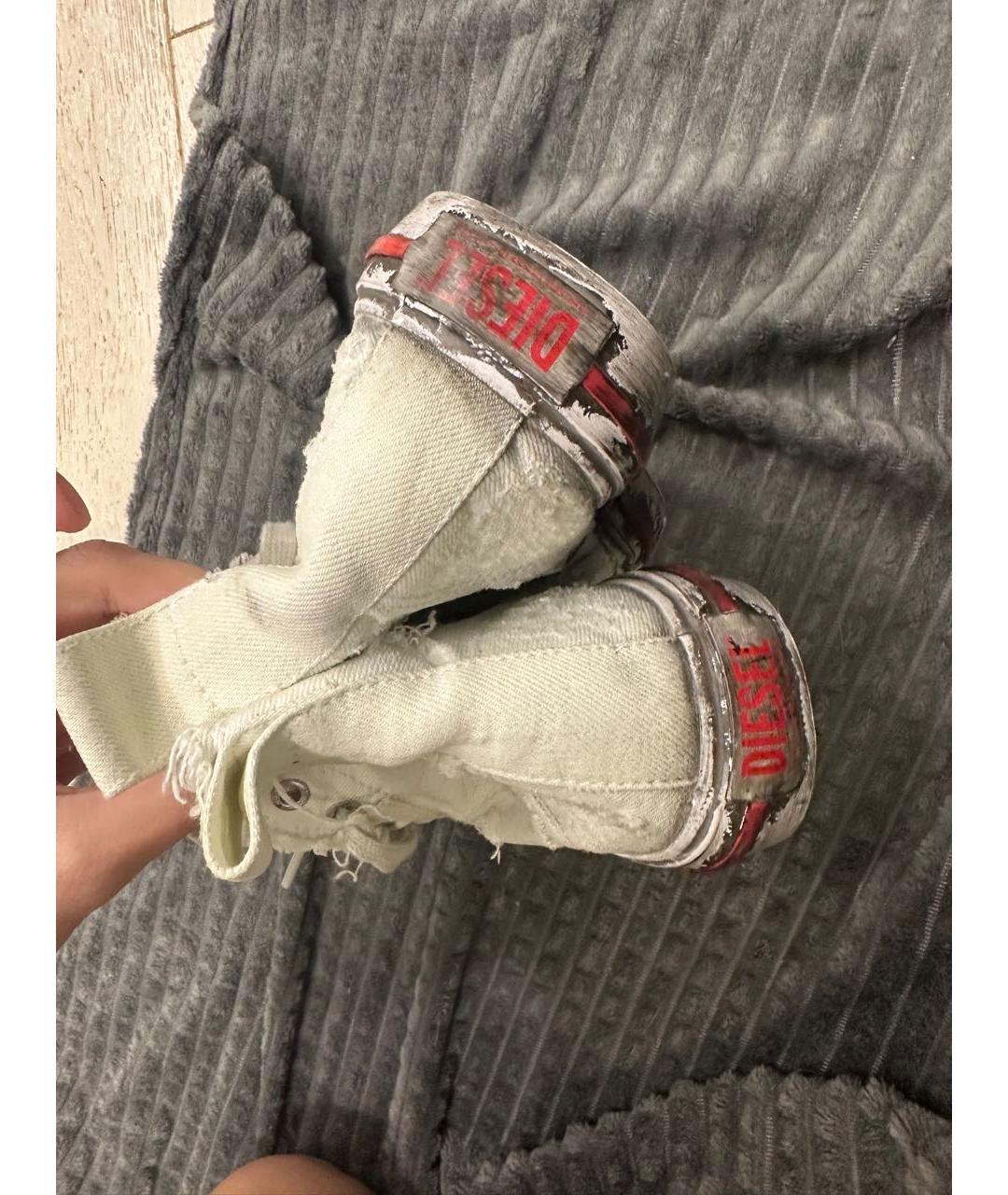 DIESEL Белые текстильные кеды, фото 4