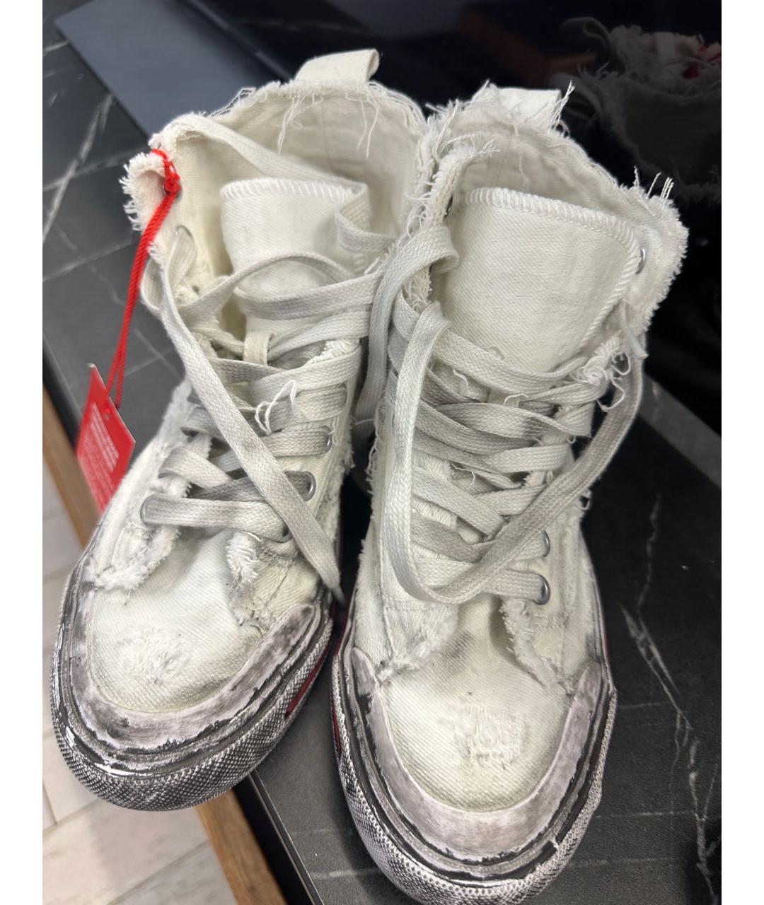 DIESEL Белые текстильные кеды, фото 6