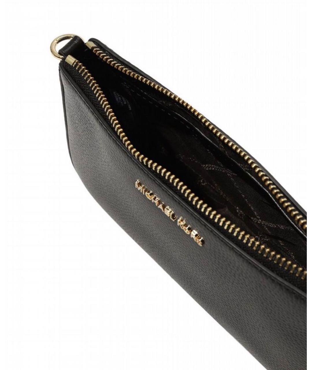 MICHAEL MICHAEL KORS Черная кожаная сумка с короткими ручками, фото 4