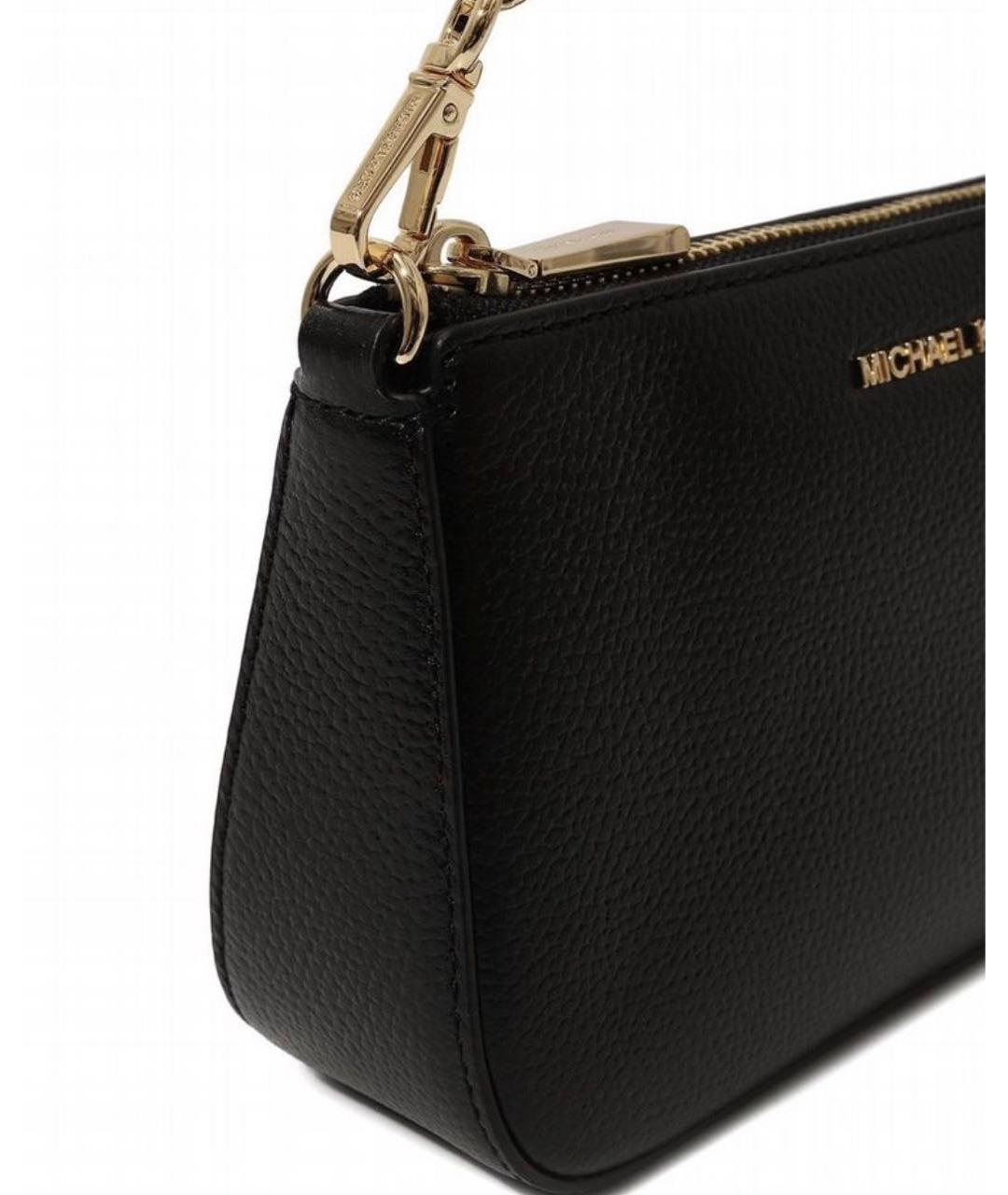 MICHAEL MICHAEL KORS Черная кожаная сумка с короткими ручками, фото 2