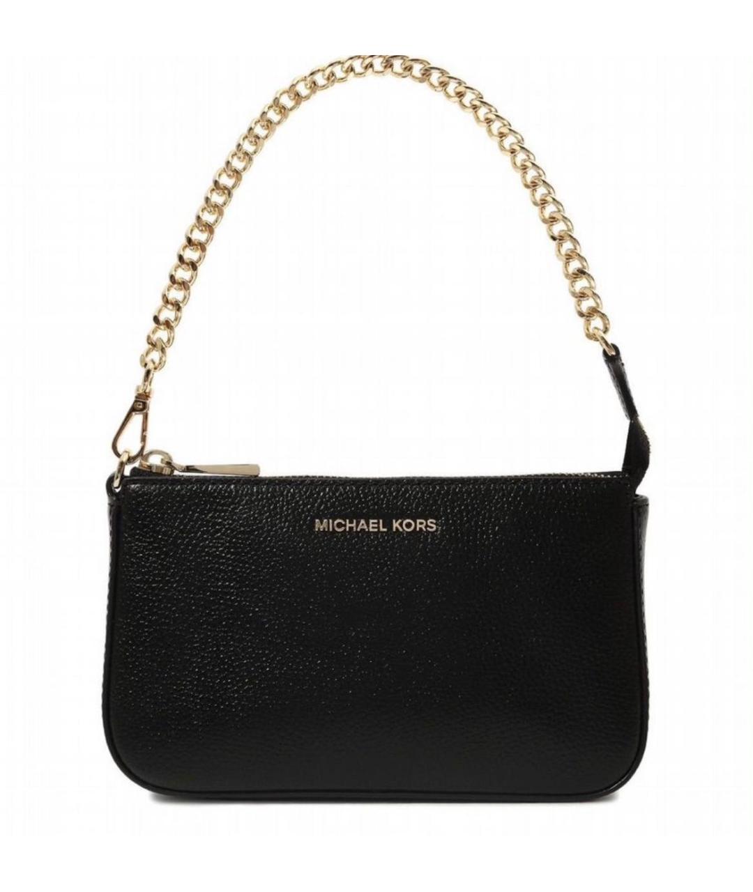 MICHAEL MICHAEL KORS Черная кожаная сумка с короткими ручками, фото 9