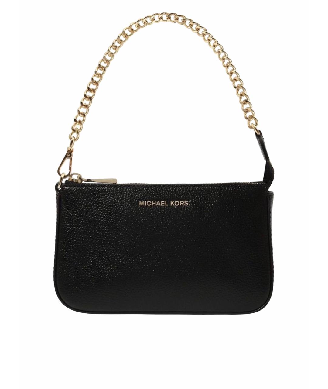 MICHAEL MICHAEL KORS Черная кожаная сумка с короткими ручками, фото 1