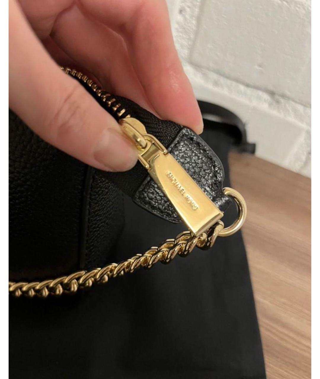 MICHAEL MICHAEL KORS Черная кожаная сумка с короткими ручками, фото 5