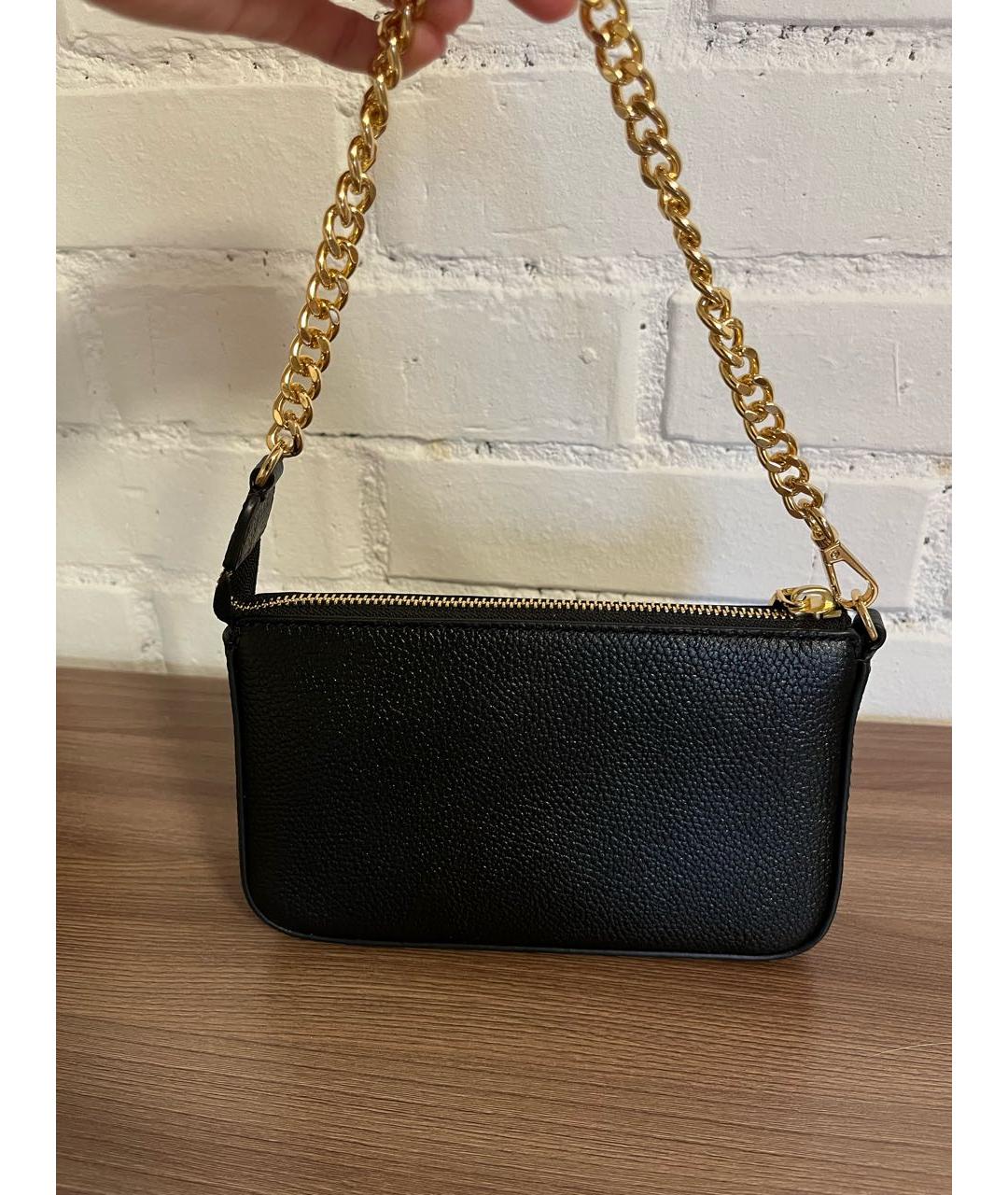 MICHAEL MICHAEL KORS Черная кожаная сумка с короткими ручками, фото 7