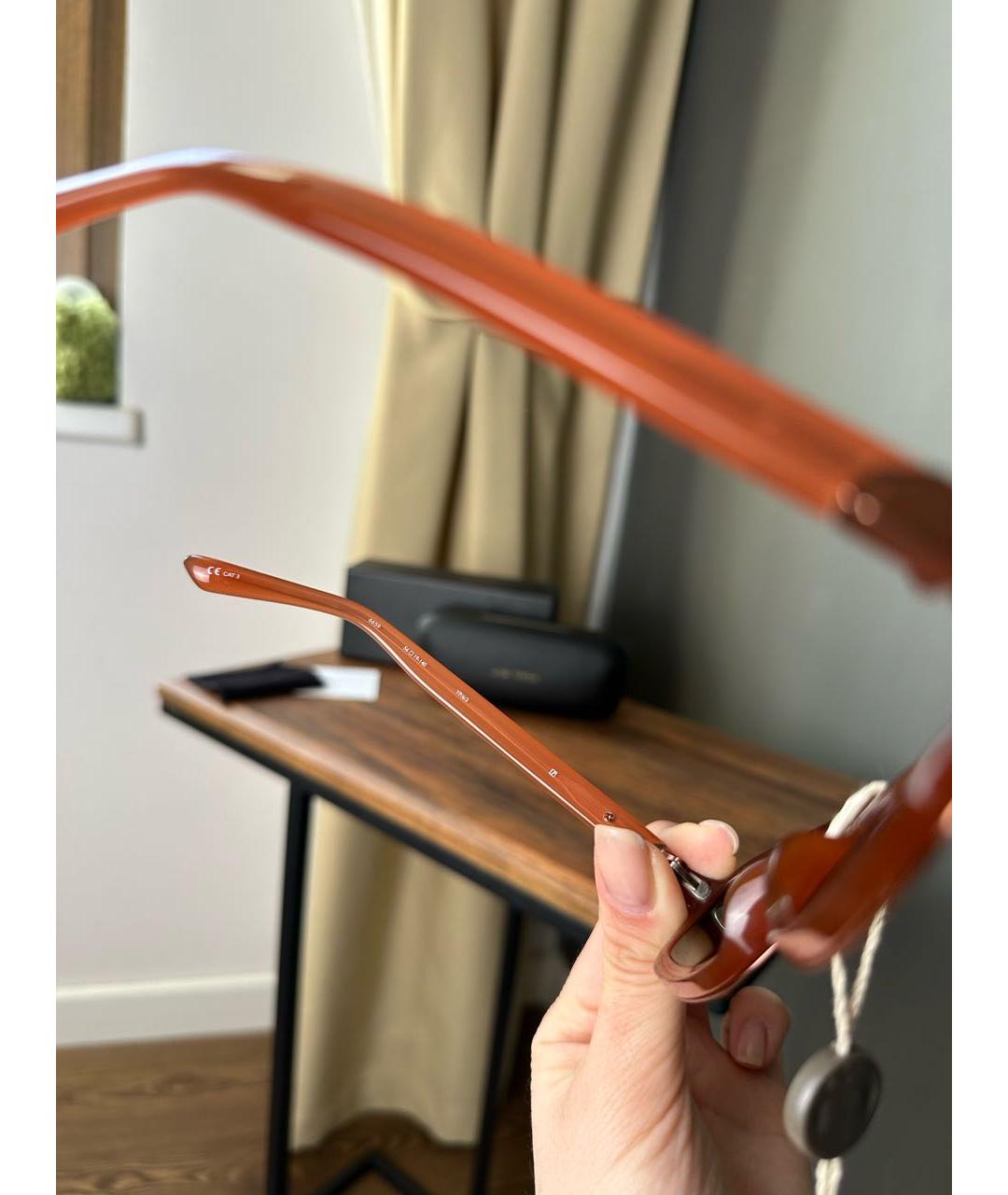 LINDA FARROW Оранжевое солнцезащитные очки, фото 8