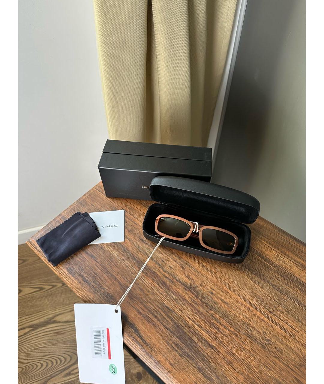 LINDA FARROW Оранжевое солнцезащитные очки, фото 5