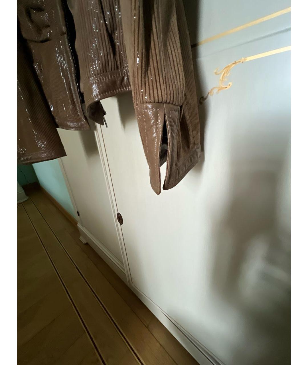 ARMANI COLLEZIONI Коричневая кожаная куртка, фото 3