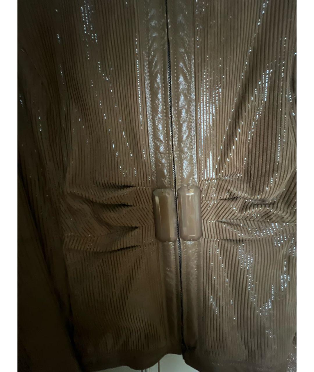 ARMANI COLLEZIONI Коричневая кожаная куртка, фото 4