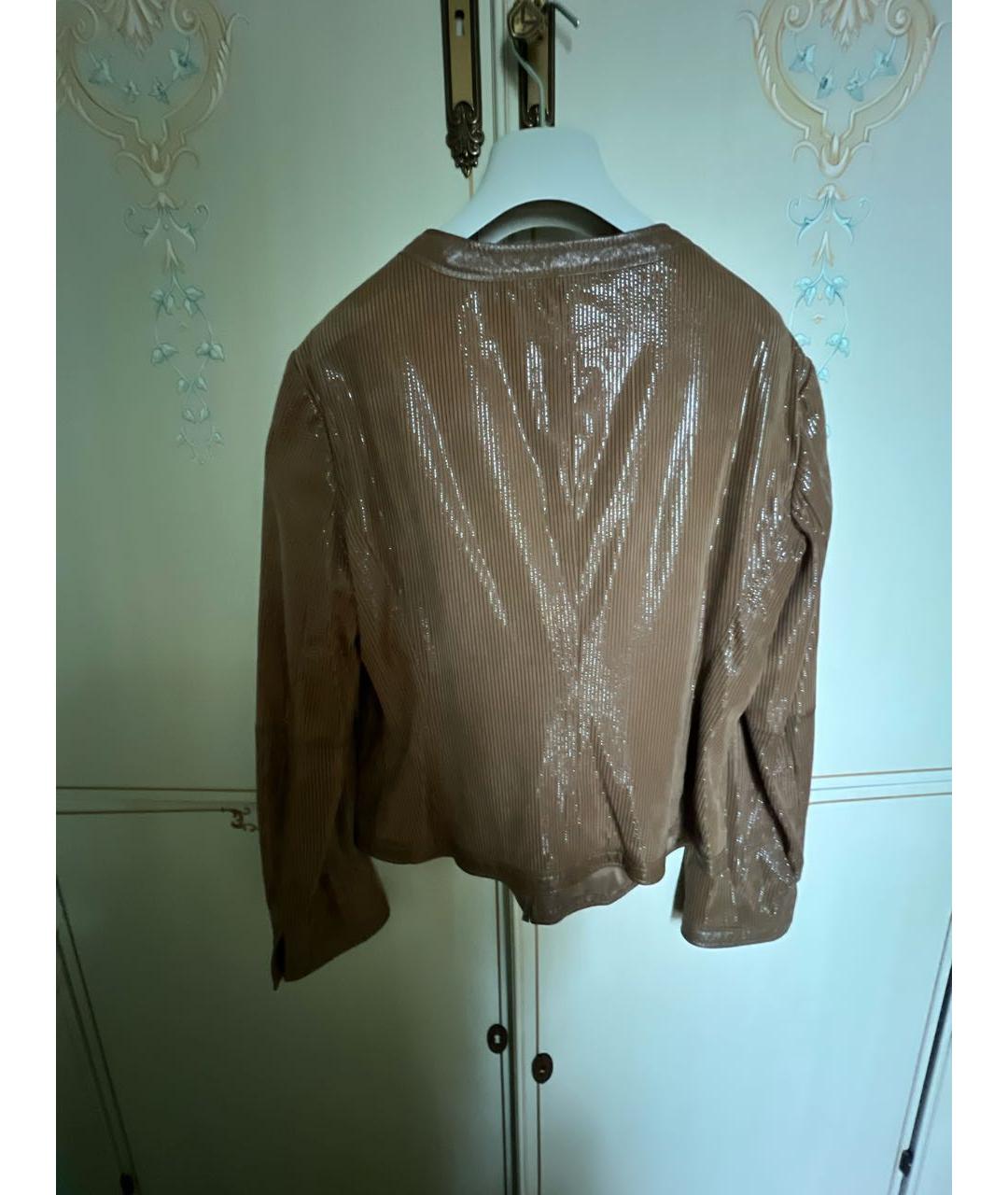 ARMANI COLLEZIONI Коричневая кожаная куртка, фото 2