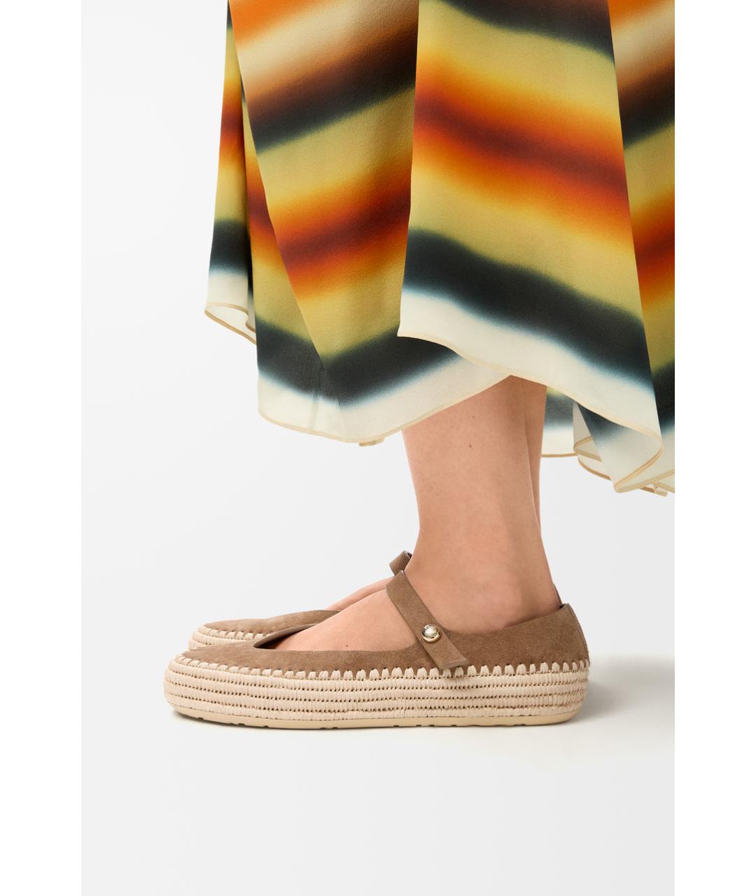 LOEWE Бежевые замшевые эспадрильи, фото 3