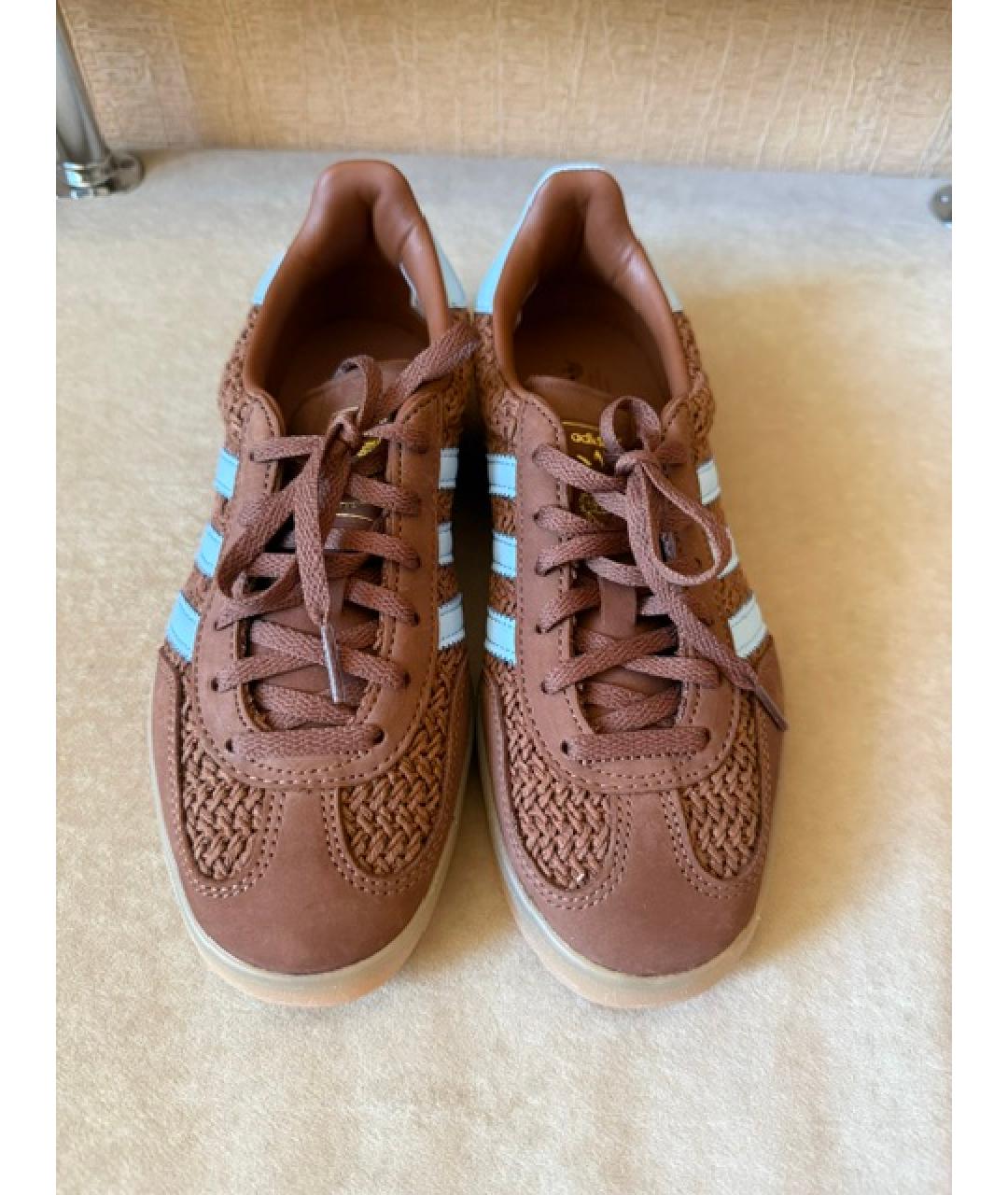 ADIDAS Коричневые кожаные кеды, фото 2