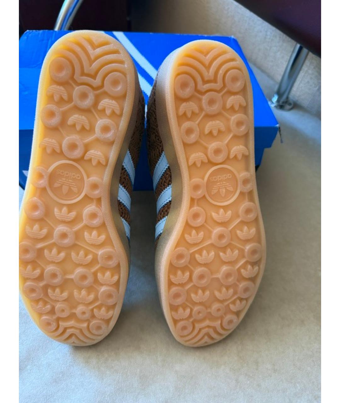 ADIDAS Коричневые кожаные кеды, фото 5