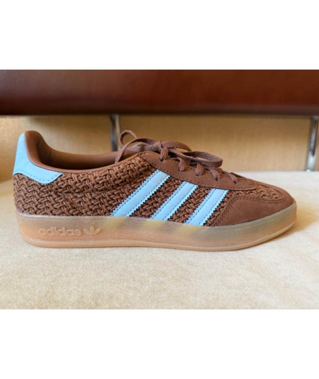 ADIDAS Коричневые кожаные кеды, фото 6