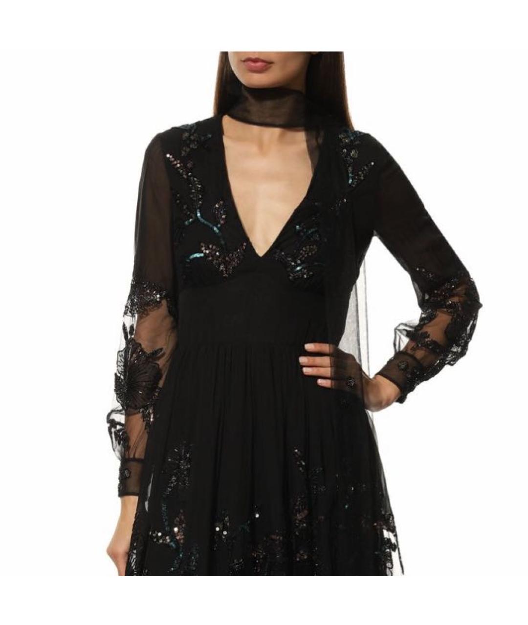 VALENTINO Черное шелковое вечернее платье, фото 7