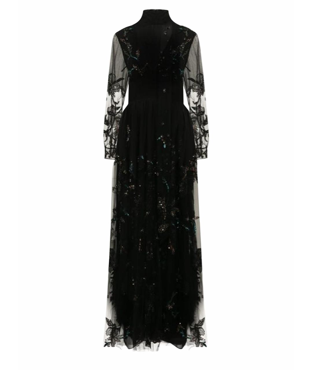 VALENTINO Черное шелковое вечернее платье, фото 1