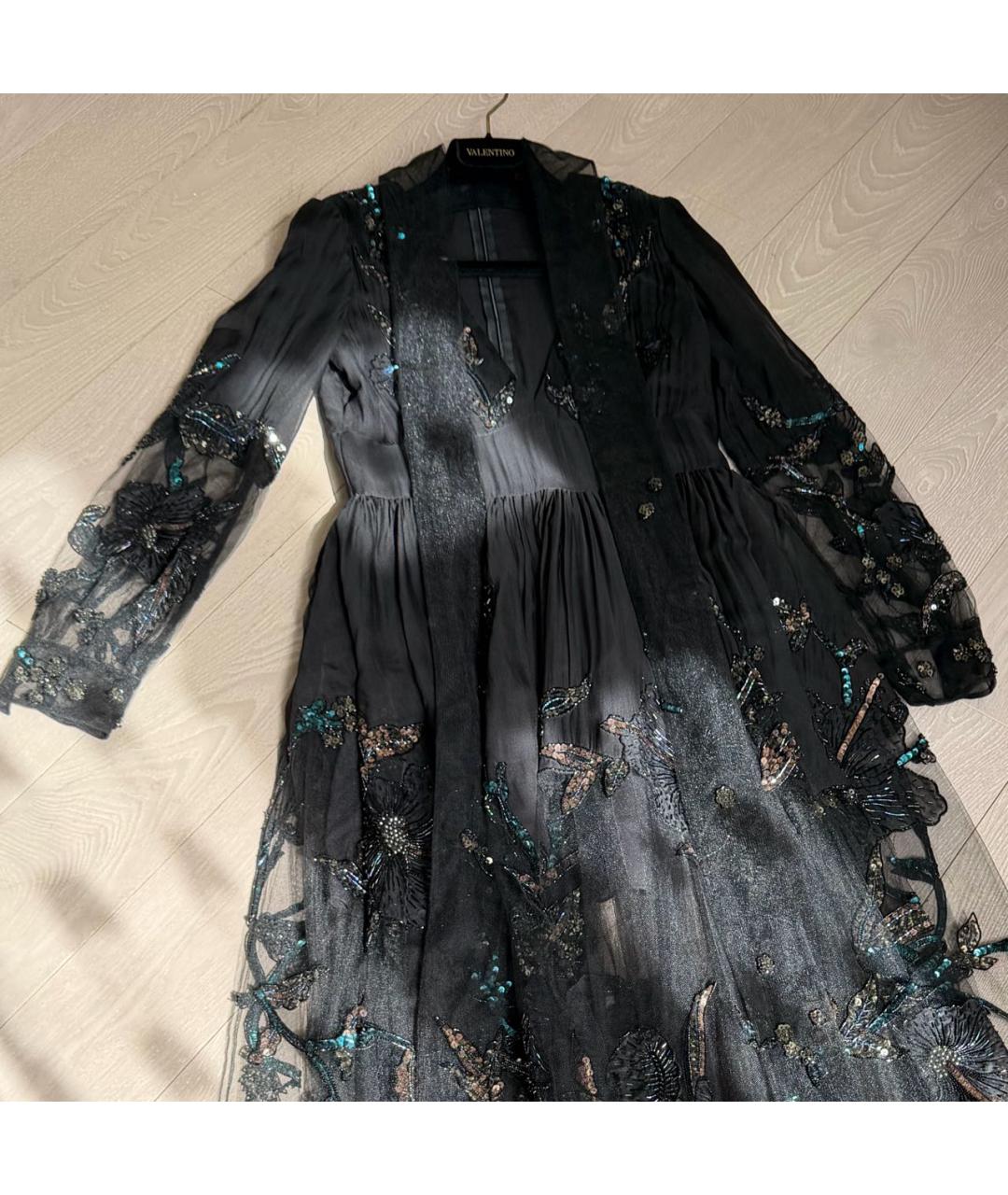 VALENTINO Черное шелковое вечернее платье, фото 4