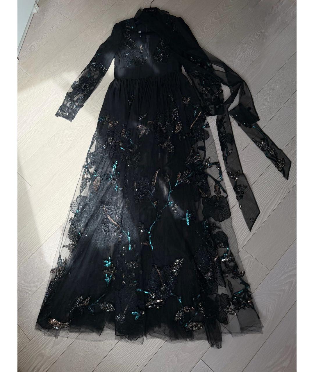 VALENTINO Черное шелковое вечернее платье, фото 2