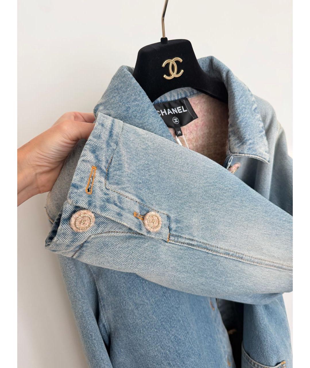 CHANEL Голубой деним жакет/пиджак, фото 6