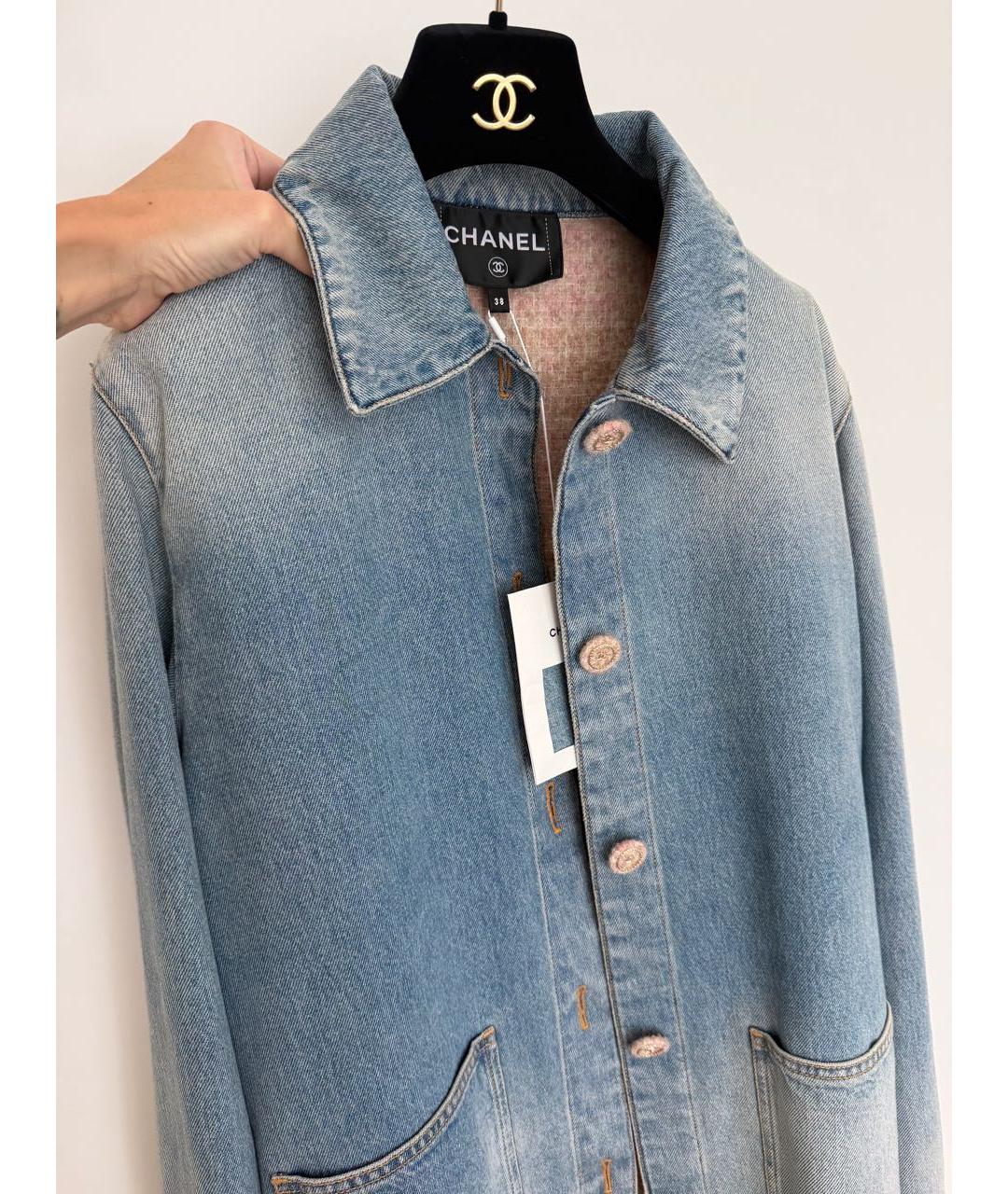 CHANEL Голубой деним жакет/пиджак, фото 9