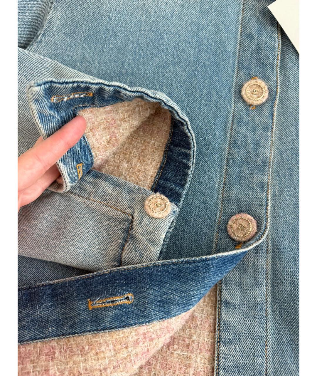 CHANEL Голубой деним жакет/пиджак, фото 2