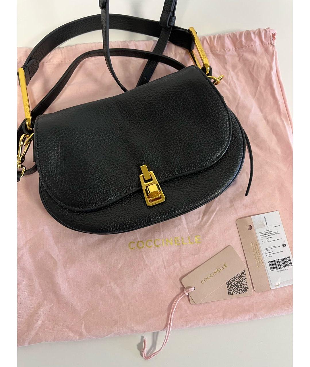 COCCINELLE Черная кожаная сумка через плечо, фото 6