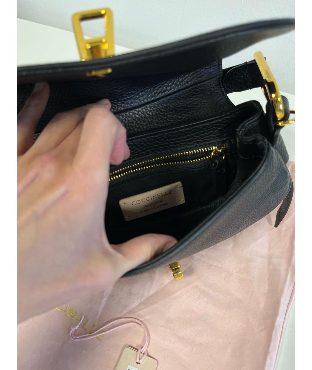 COCCINELLE Черная кожаная сумка через плечо, фото 4