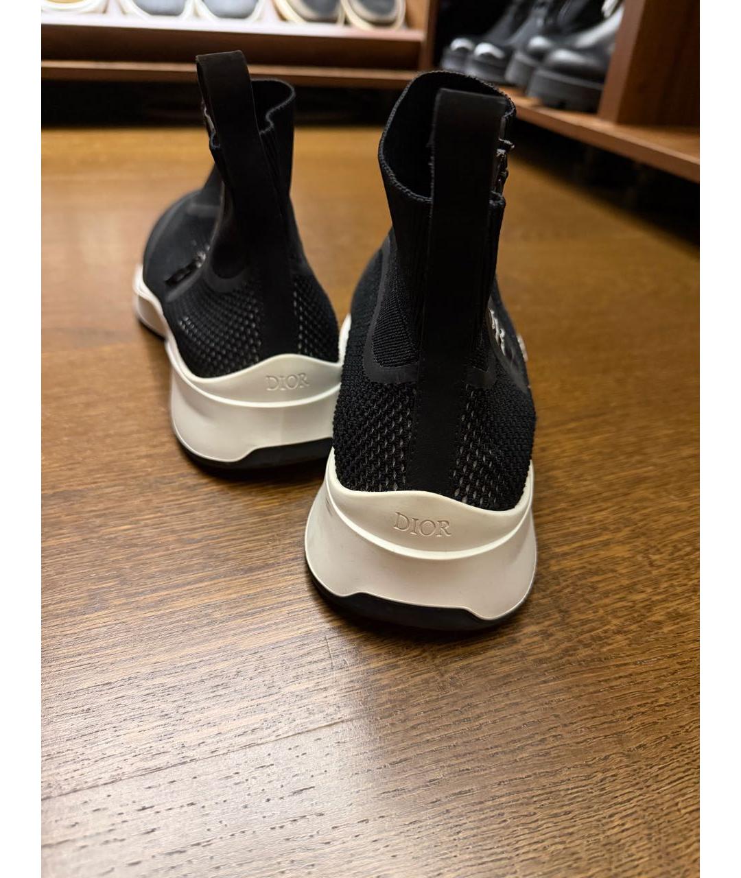 CHRISTIAN DIOR Черные текстильные высокие кроссовки / кеды, фото 4