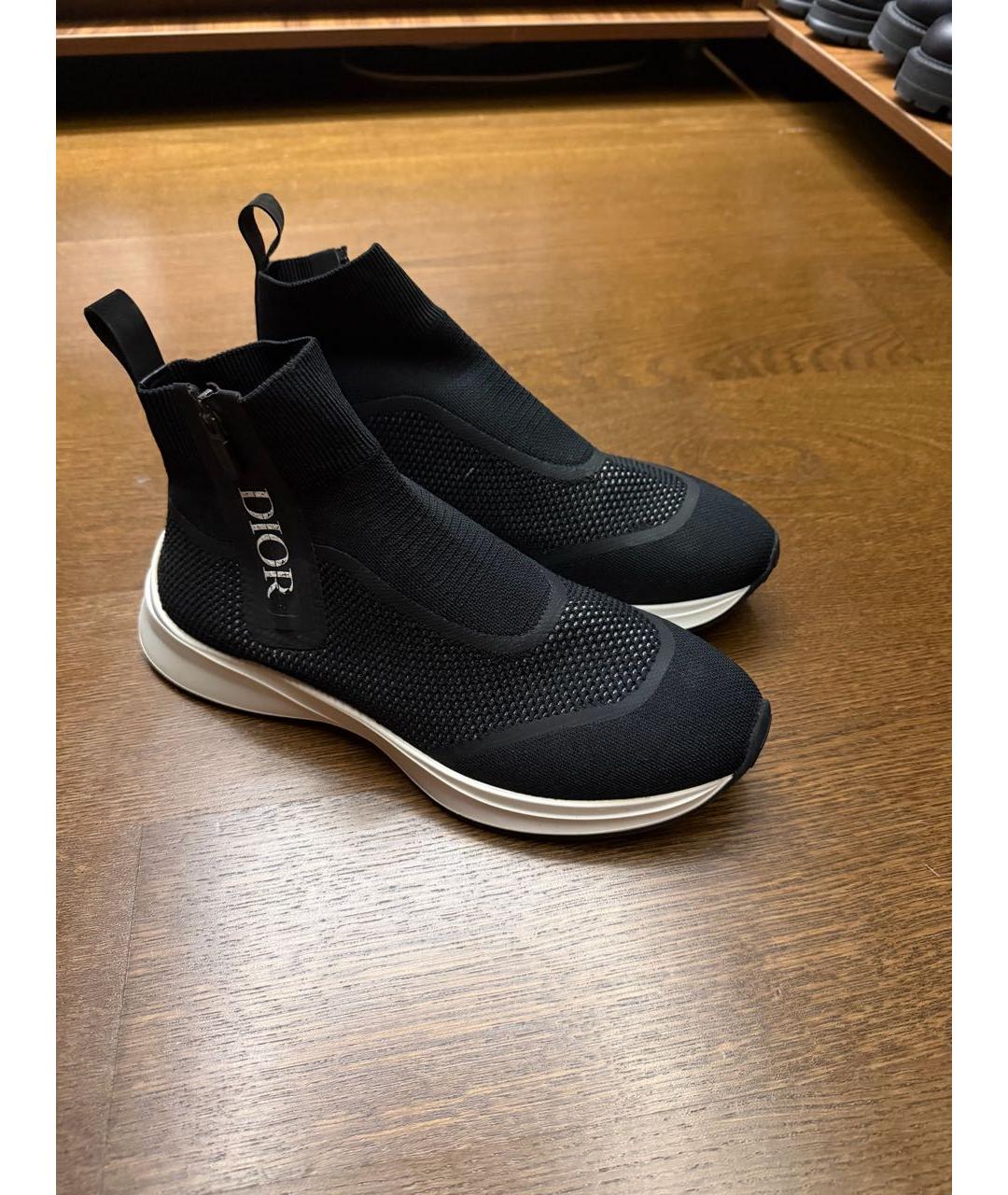 CHRISTIAN DIOR Черные текстильные высокие кроссовки / кеды, фото 5