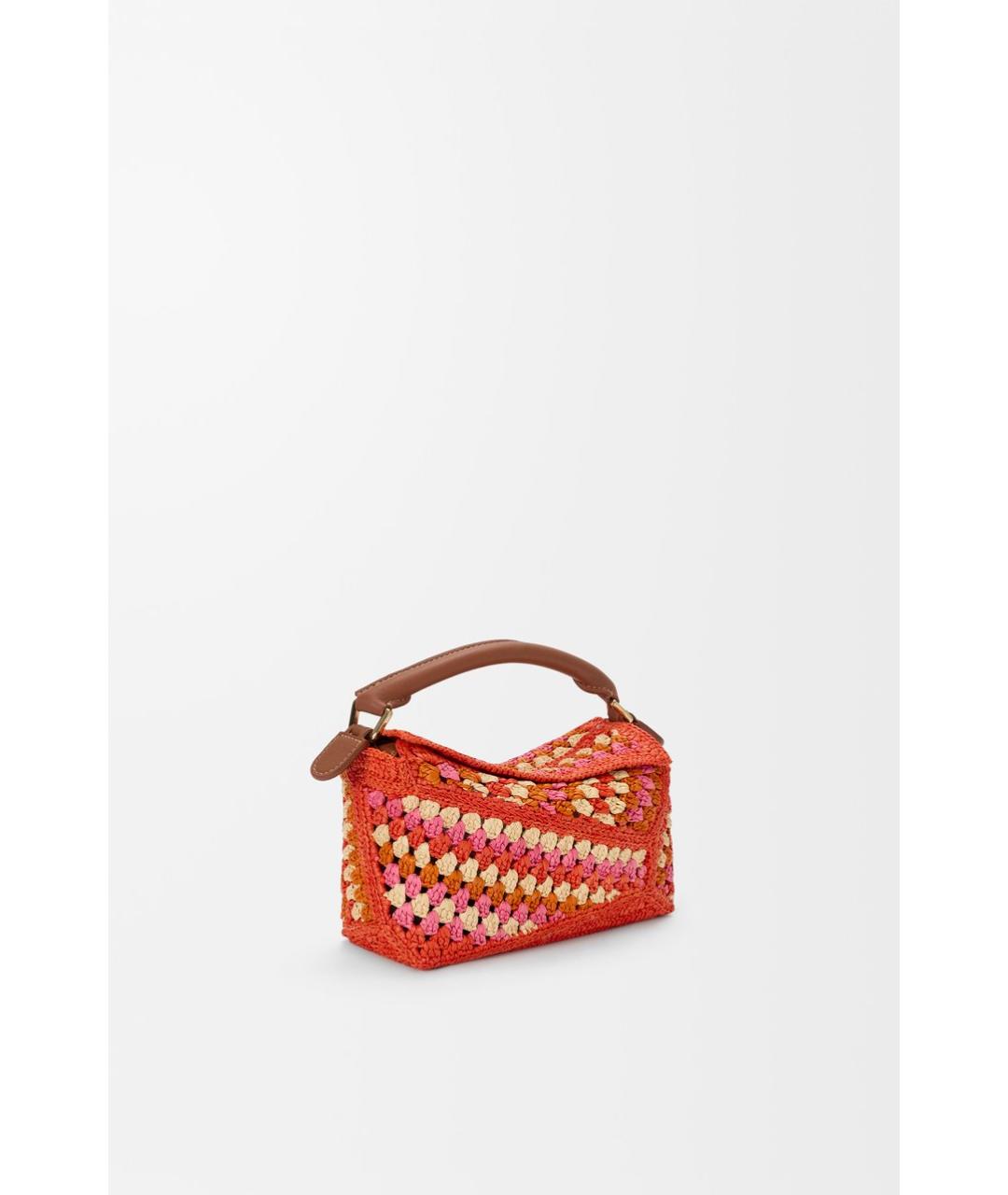 LOEWE Оранжевая пелетеная сумка с короткими ручками, фото 2