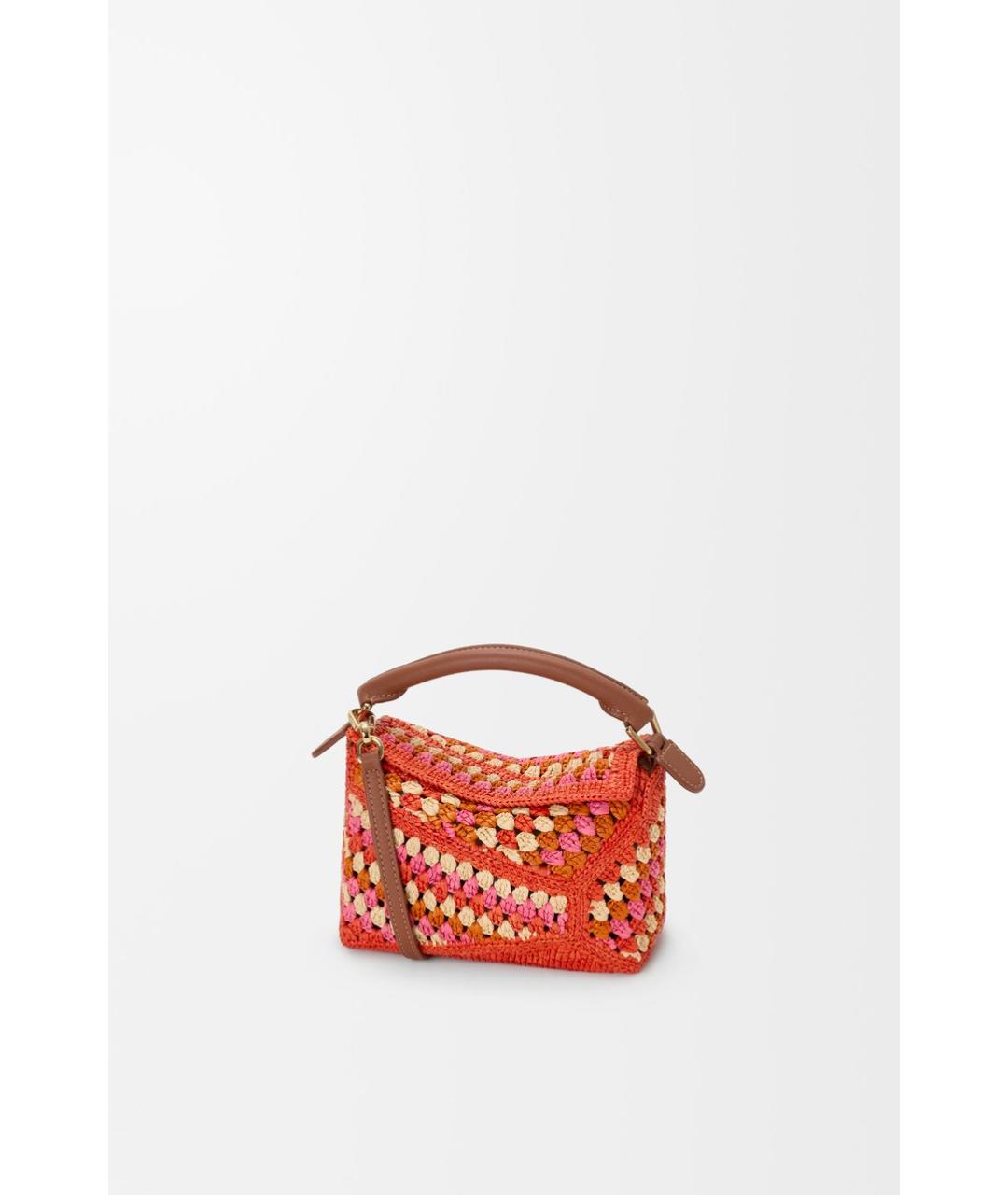 LOEWE Оранжевая пелетеная сумка с короткими ручками, фото 5