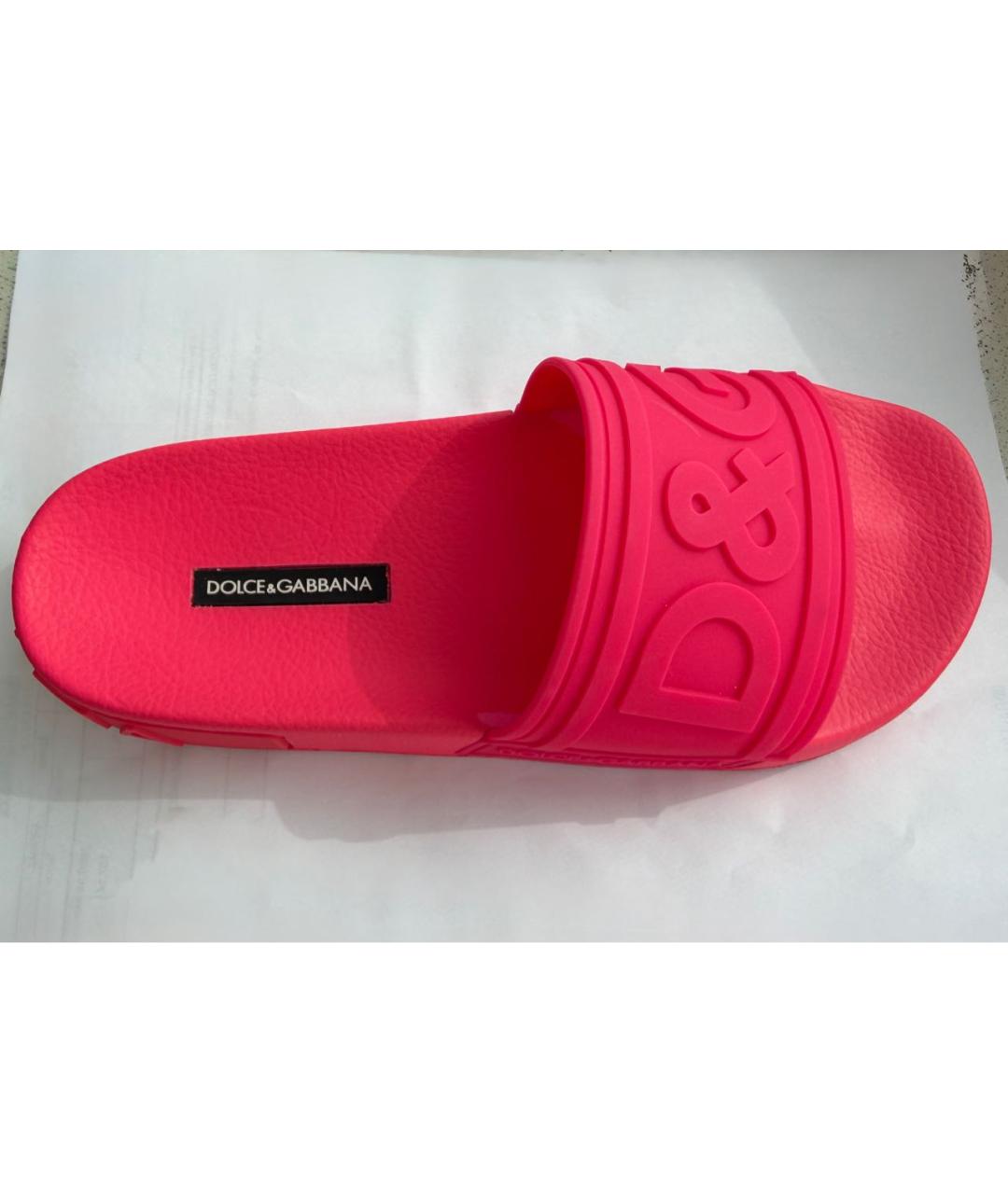 DOLCE&GABBANA Розовые резиновые шлепанцы, фото 9