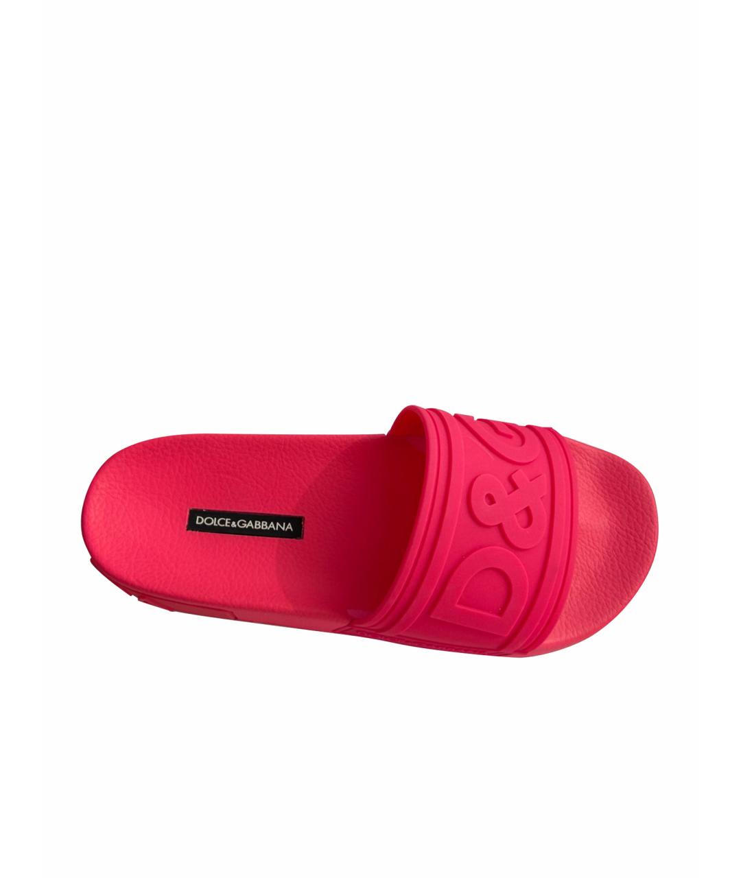 DOLCE&GABBANA Розовые резиновые шлепанцы, фото 1