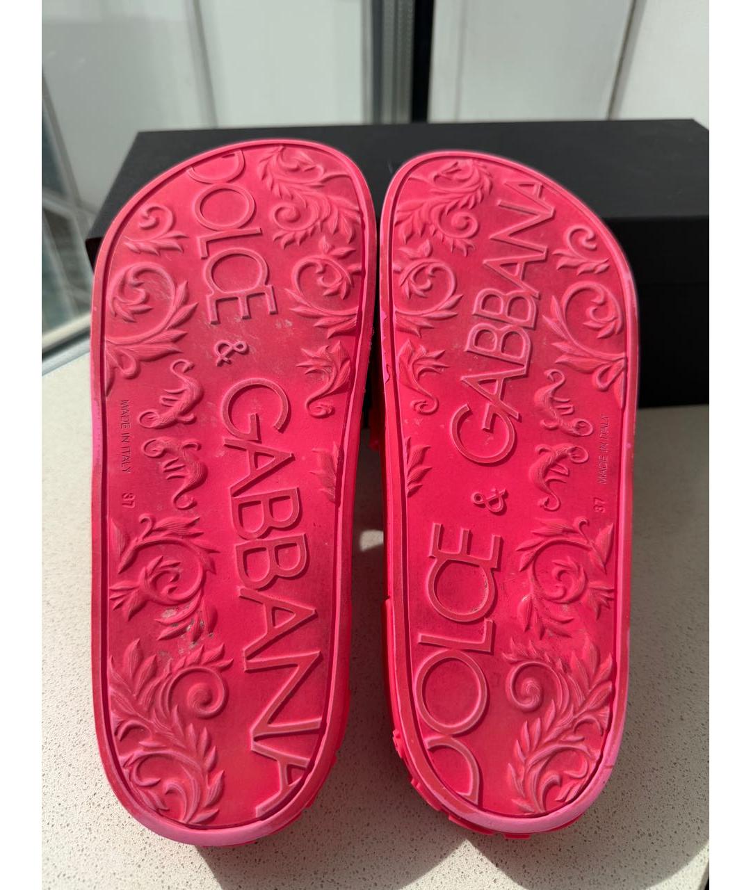 DOLCE&GABBANA Розовые резиновые шлепанцы, фото 7