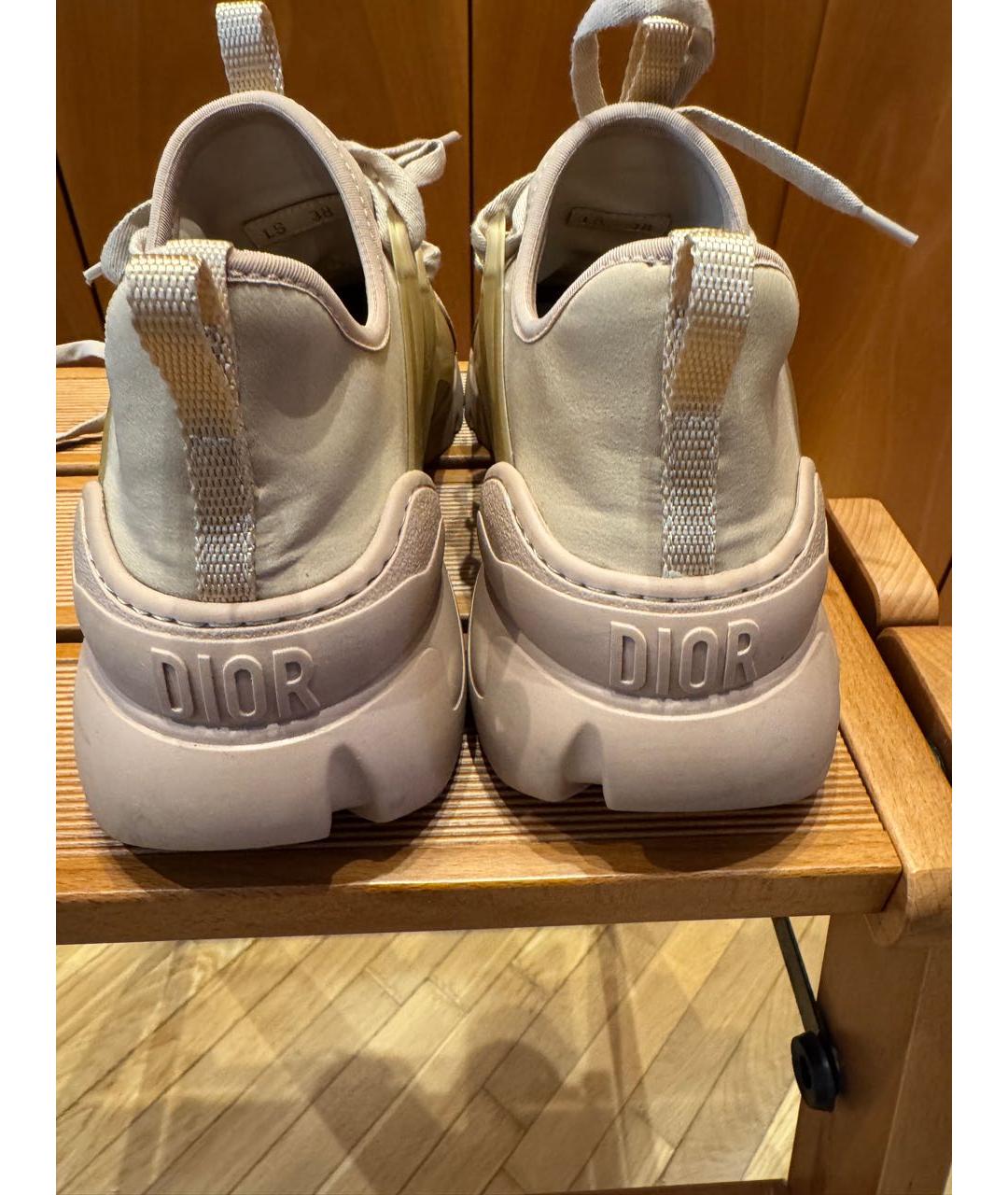 CHRISTIAN DIOR Бежевые кожаные кроссовки, фото 3