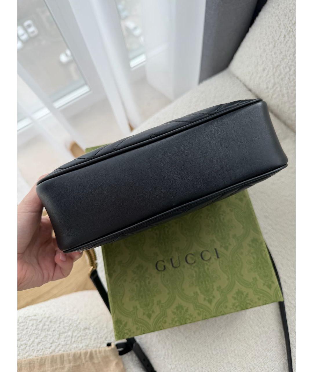 GUCCI Черная кожаная сумка через плечо, фото 4