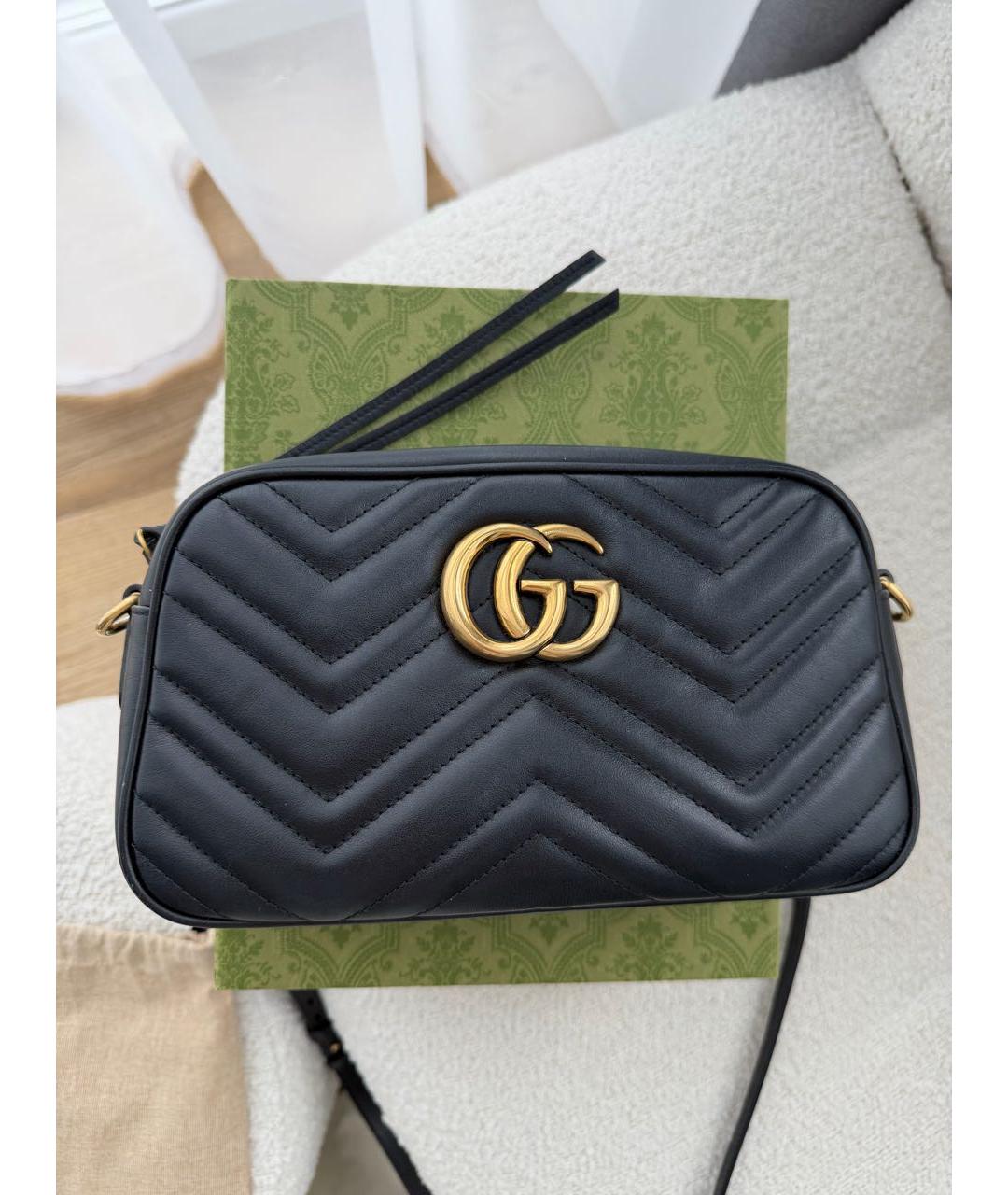 GUCCI Черная кожаная сумка через плечо, фото 7